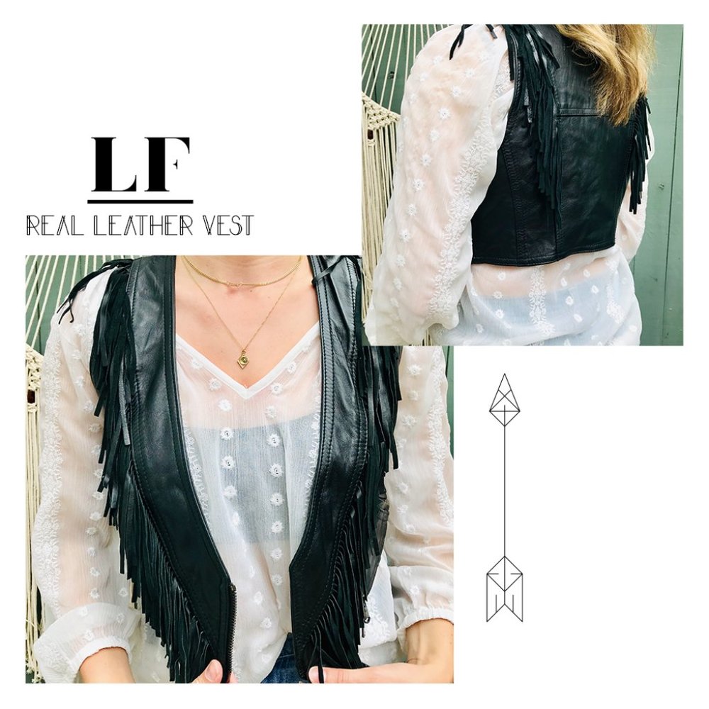 LF Real Leather Fringe Vest
